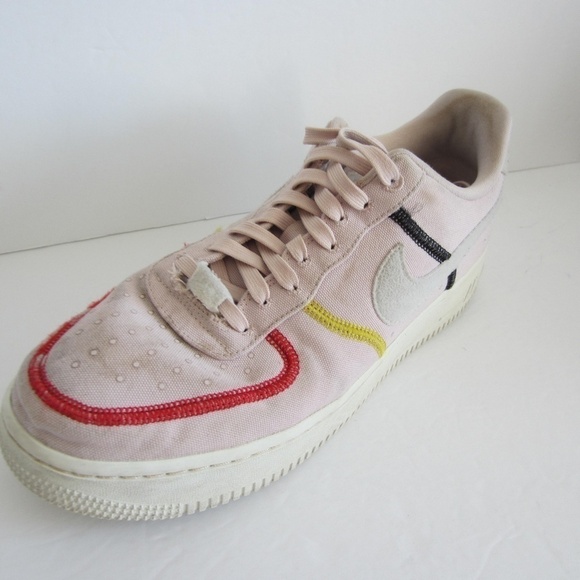 Nike Air Force One shoes’07 Women's 10.5 Low LX 'Stitched Canvas-siltstone Red - Picture 3 of 15